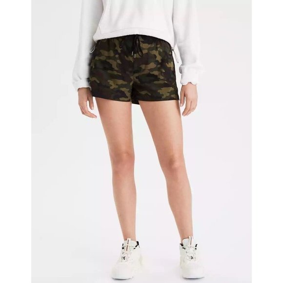 American Eagle Outfitters Pants - American Eagle Womens Camo Nylon Shorts Size Medium W/ Draw Strings